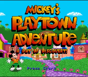 Mickey's Playtown Adventure - A Day of Discovery! (USA) (Proto) screen shot title